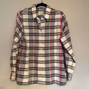 Foxcroft Mens Wrinkle Free Plaid Button Down‎ Shirt Size 12